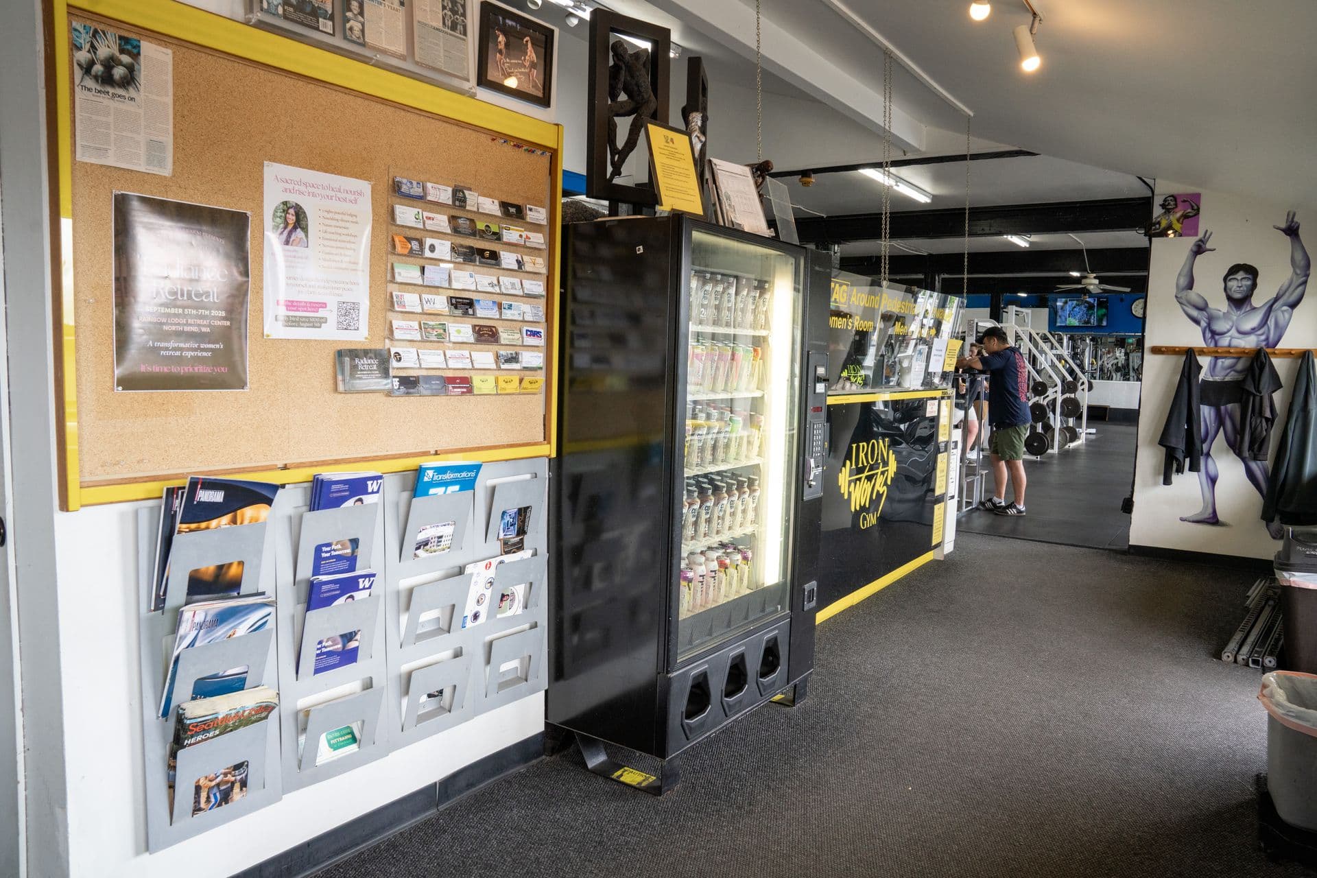 Welcoming entrance lobby at Iron Works Gym